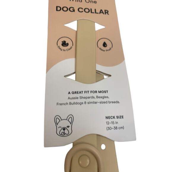Medium Wild One Dog Collar All Weather Durable Flex-Poly Tan  12-15 inches - Picture 6 of 11